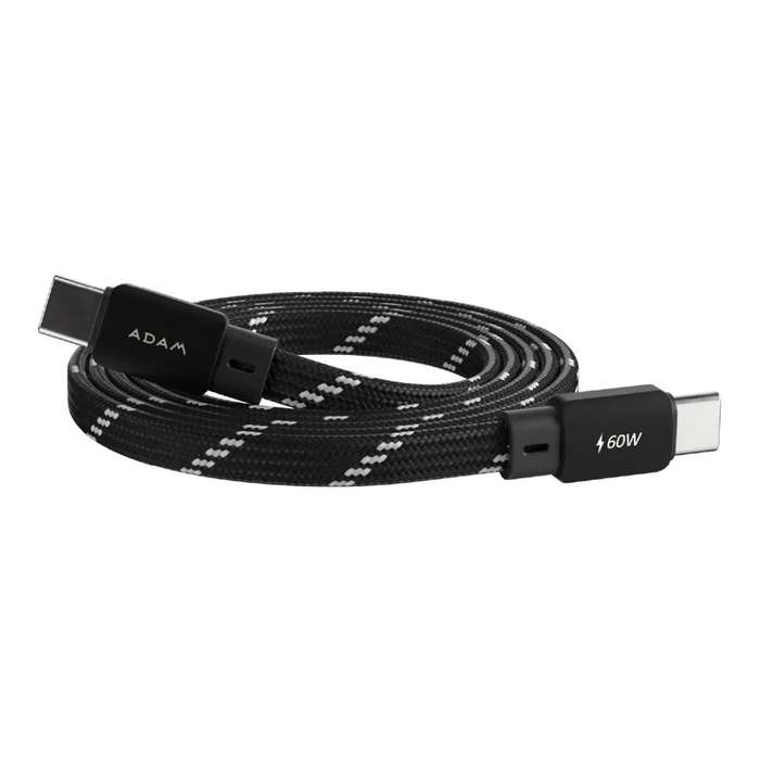 Adam Elements CASA MF200 Type-C Male to Male Flat Cable 2m Black ACBADMF200BK
