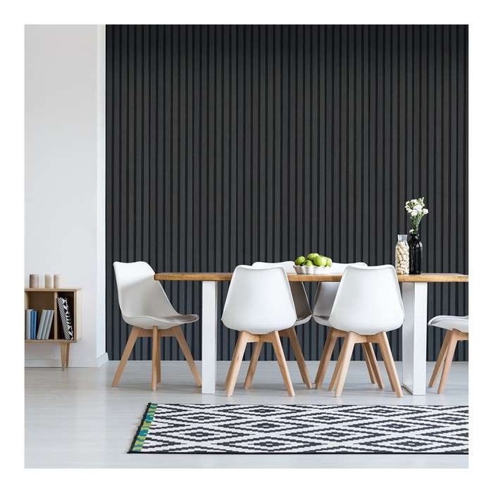 Parrot 600x2400mm Slatted Wall Panel Black Wood AP0624BW