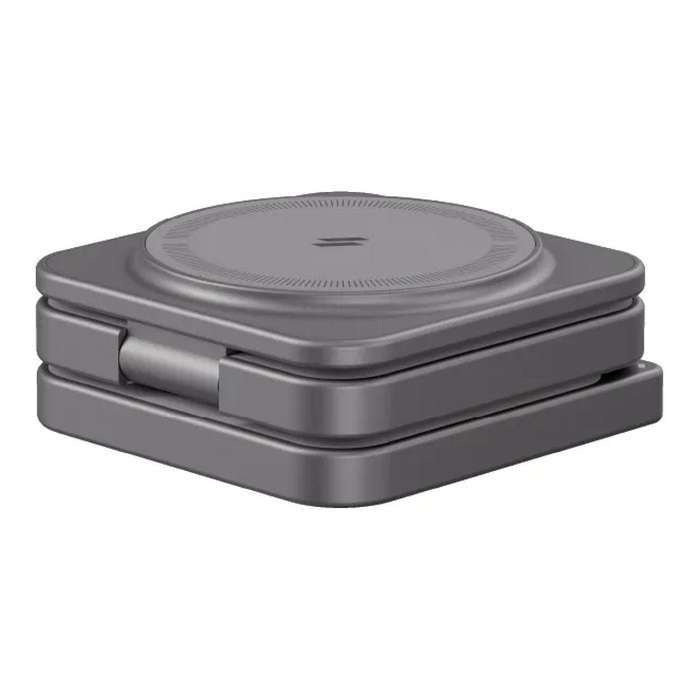 Adam Elements Mag 3 Pro Qi2 3-in-1 Foldable Charging Station Grey APAADMAG3PRGY