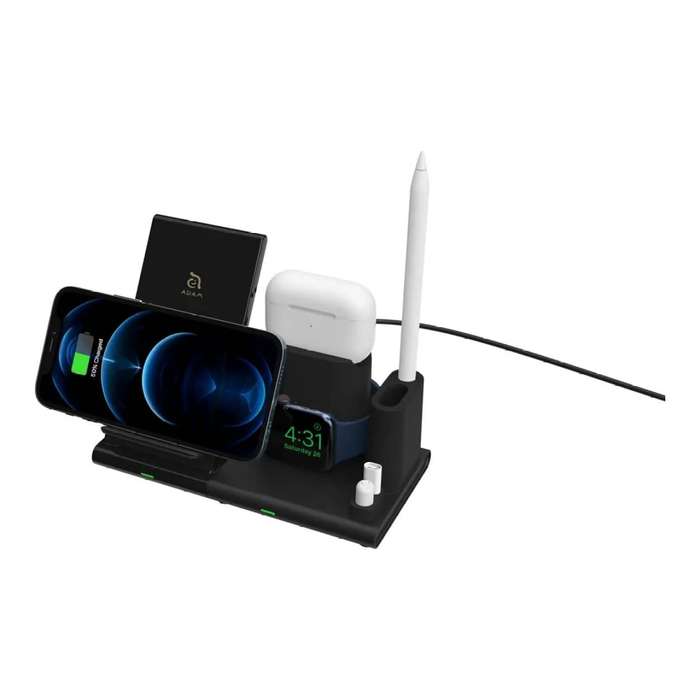 Adam Elements OMNIA Q4 4-in-1 Wireless Charging Station Black APAADQ4OGBK