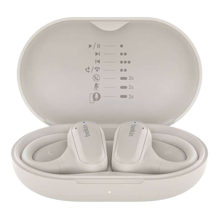 Belkin SoundForm Breeze Open Ear True Wireless Earbuds - Sand AUC013CTSA