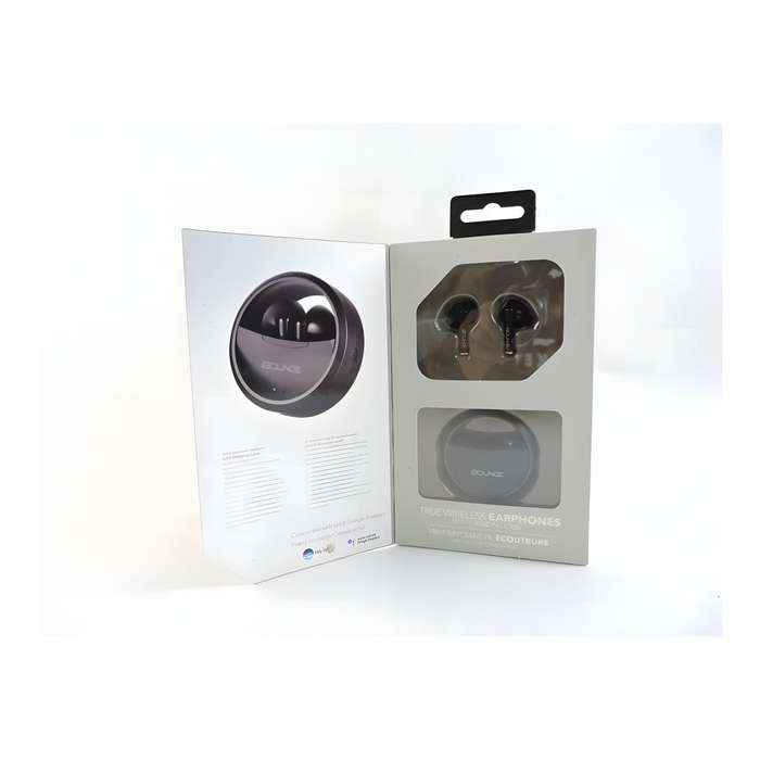 Bounce Proton Series True Wireless Earphones with Charging Case Black BO-1125-BK-CF