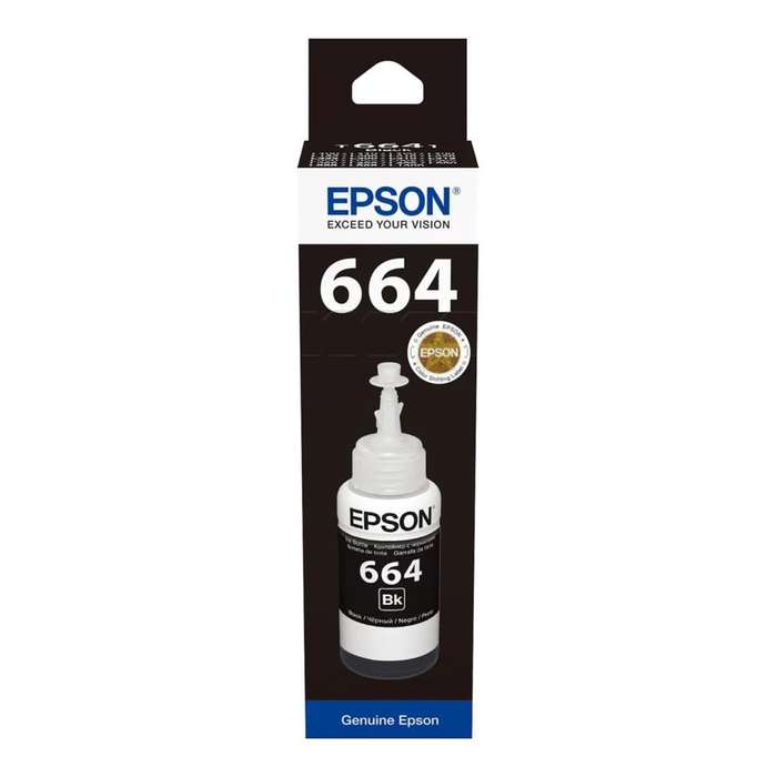 Epson T6641 Bottle 70-ml Black Printer Ink Cartridge Original C13T66414A Single-pack