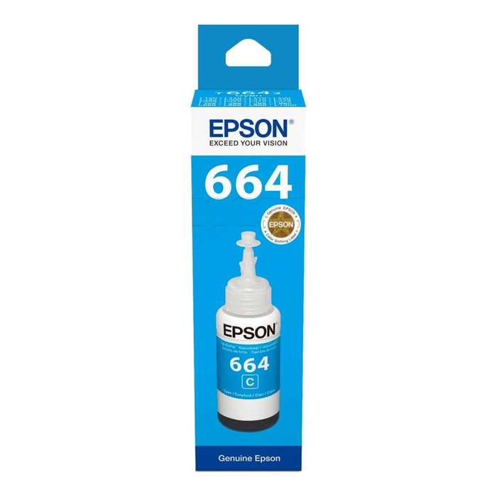 Epson T6642 Bottle 70-ml Cyan Printer Ink Cartridge Original C13T66424A Single-pack
