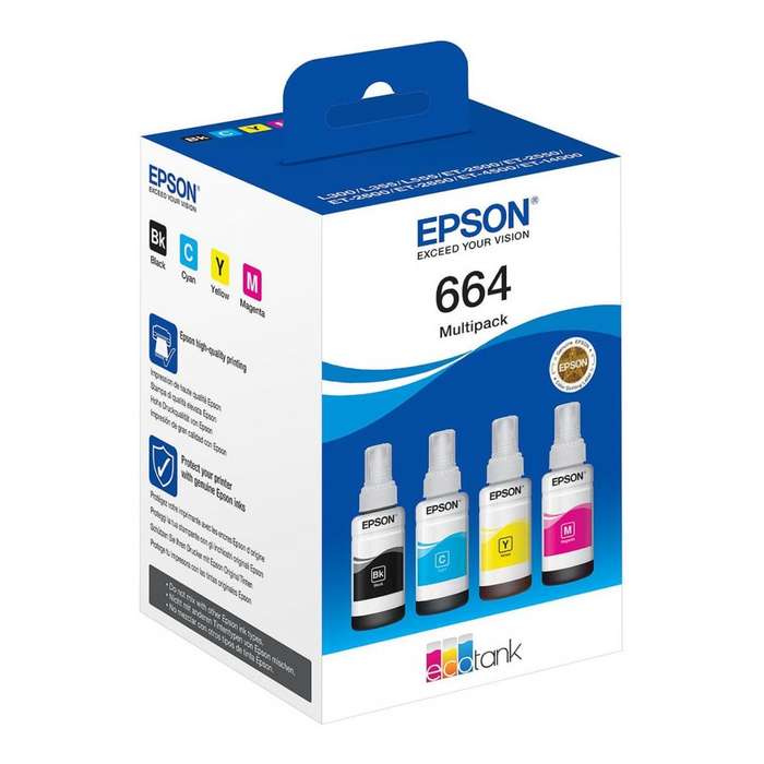 Epson 664 Ink Cartridge Colour EcoTank Original 280ml Multi-pack C13T66464A
