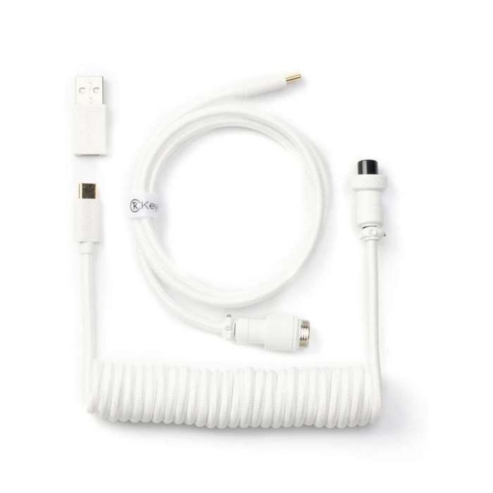 Keychron Coiled Type-C Aviator Cable 1.3m White CAB-W
