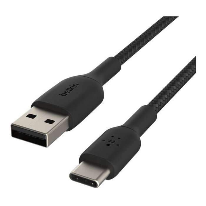 Belkin Type-A to Type-C Braided USB Cable 2m Black CAB002BT2MBK