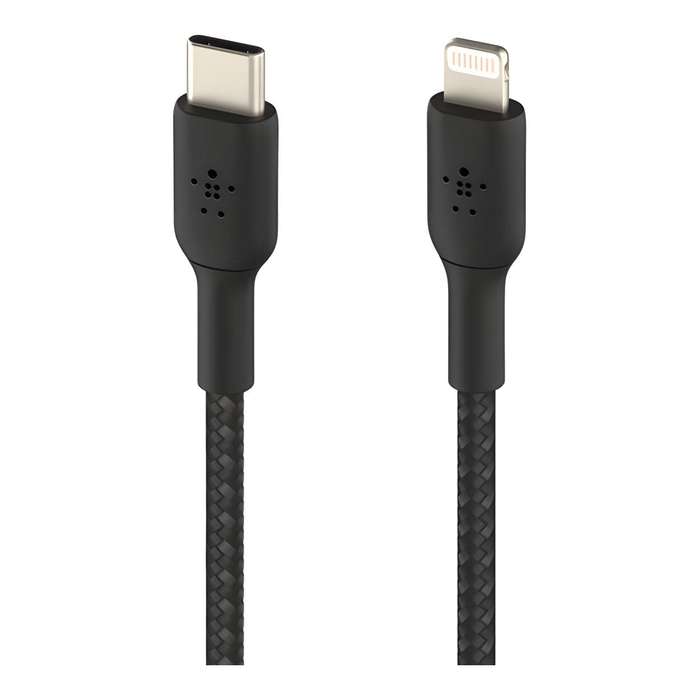 Belkin 2m BoostCharge Braided USB-C to Lightning Cable Black CAB004BT2MBK