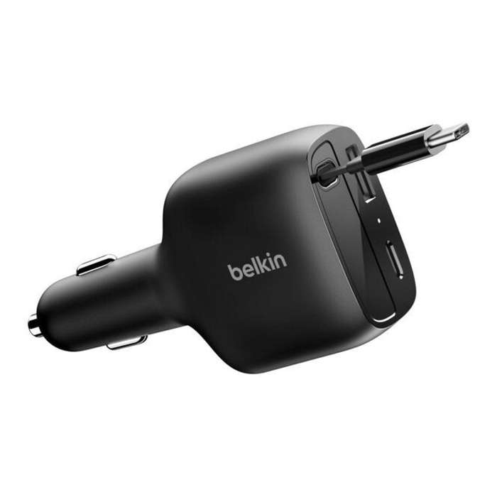 Belkin 75W BoostCharge Retractable Car Charger Black CCC001HQBK