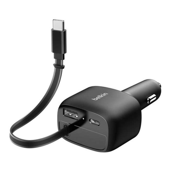 Belkin 75W BoostCharge Retractable Car Charger Black CCC001HQBK