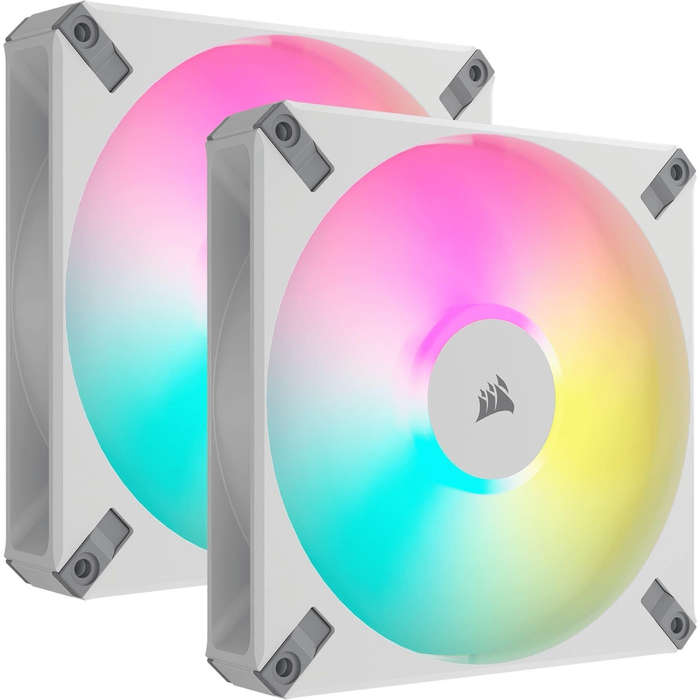 Corsair iCUE AF140 RGB ELITE 140mm PWM Dual Fan Kit White CO-9050160-WW
