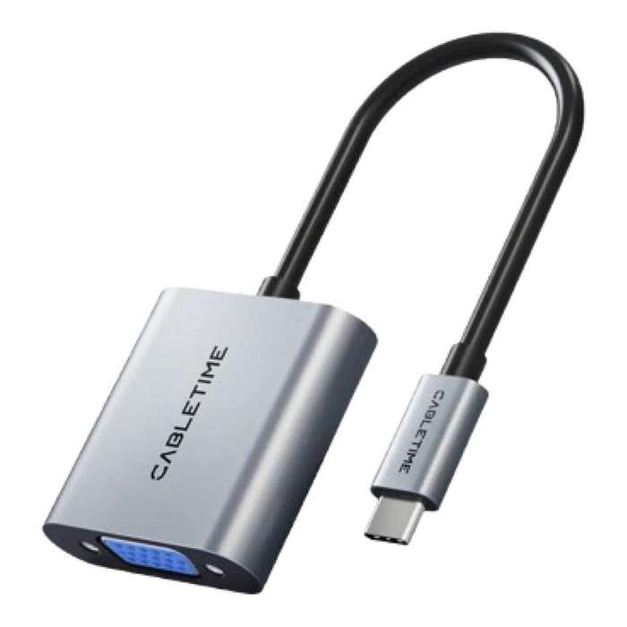Cabletime CP17A Type-C to VGA Female Adapter Silver CT-160-PU31-CMVGA1
