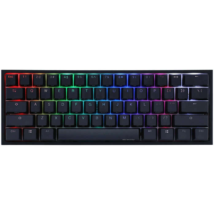Ducky One 2 Pro Mini 60 Cherry MX Silent Red Linear Mechanical Wired Gaming Keyboard - Black DKON...