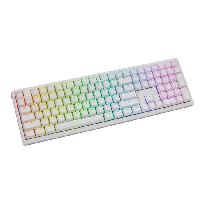 Ducky Zero 6108 Wireless RGB Gaming Keyboard White with Cherry MX2A Brown Tactile Switches