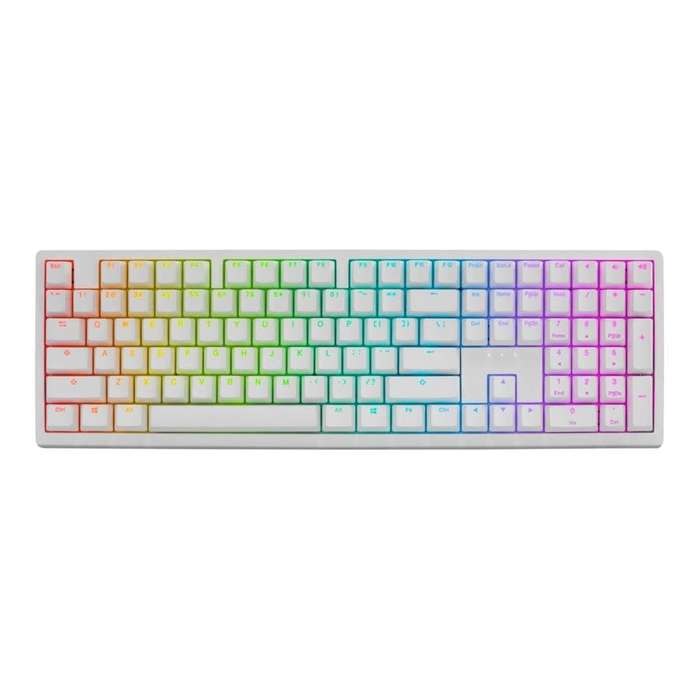 Ducky Zero 6108 Wireless RGB Gaming Keyboard White with Cherry MX2A Red Linear Switches