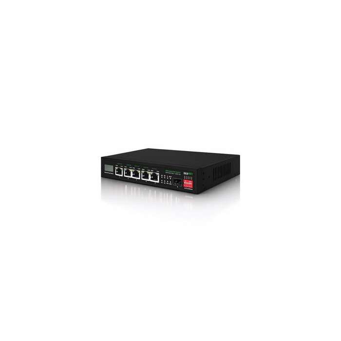 DuxNet 5-Port GbE Solar PoE Unmanaged Switch with 1x SFP port DUX106SPS5A_LED