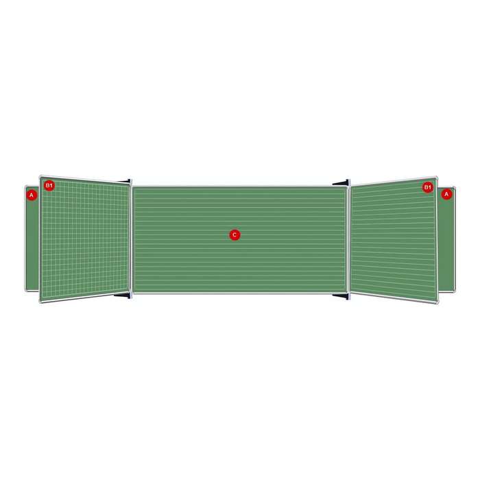 Parrot Non-Magnetic Educational Chalkboard 1220x910mm Squares and Lines Swing Leaf Option B ED6368