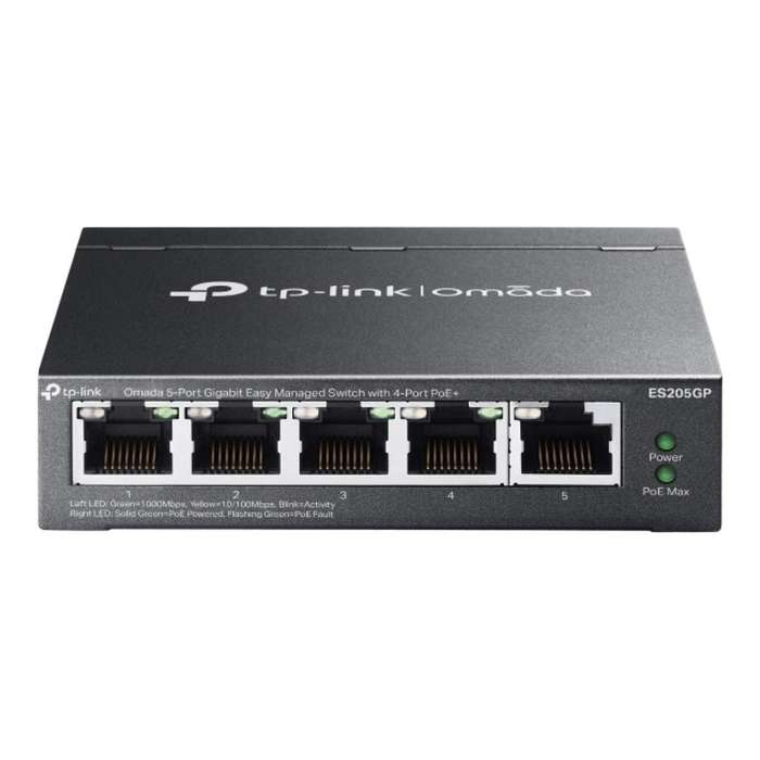 TP-Link Omada 5-Port Gigabit Easy 4-Port PoE+ Managed Switch ES205GP