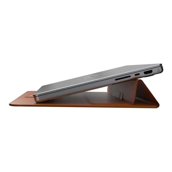 SwitchEasy EasyStand 14-inch Leather Notebook Sleeve Stand - Saddle Brown GS-105-232-201-146