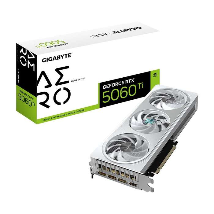 Gigabyte GeForce RTX 5060 Ti AERO OC 16G 16GB GDDR7 Graphics Card GV-N506TAERO OC-16GD