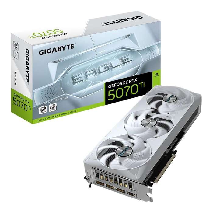 Gigabyte GeForce RTX 5070 Ti Eagle OC ICE SFF 16G 16GB GDDR7 Graphics Card GV-N507TEAGLEOC ICE-16GD