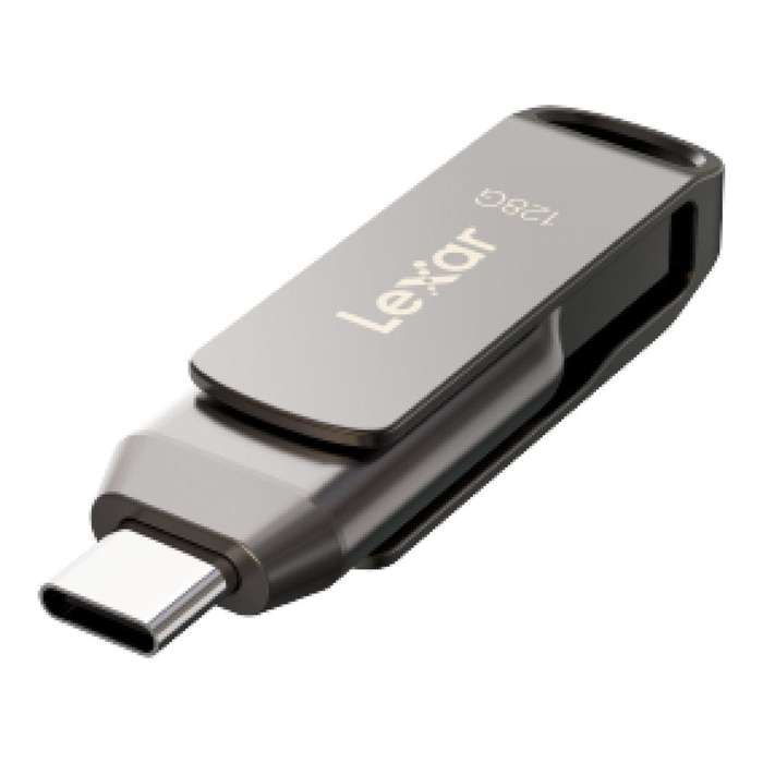 Lexar JumpDrive Dual Drive D400 128GB Type-C Flash Drive Grey LJDD400128G-BNQNG