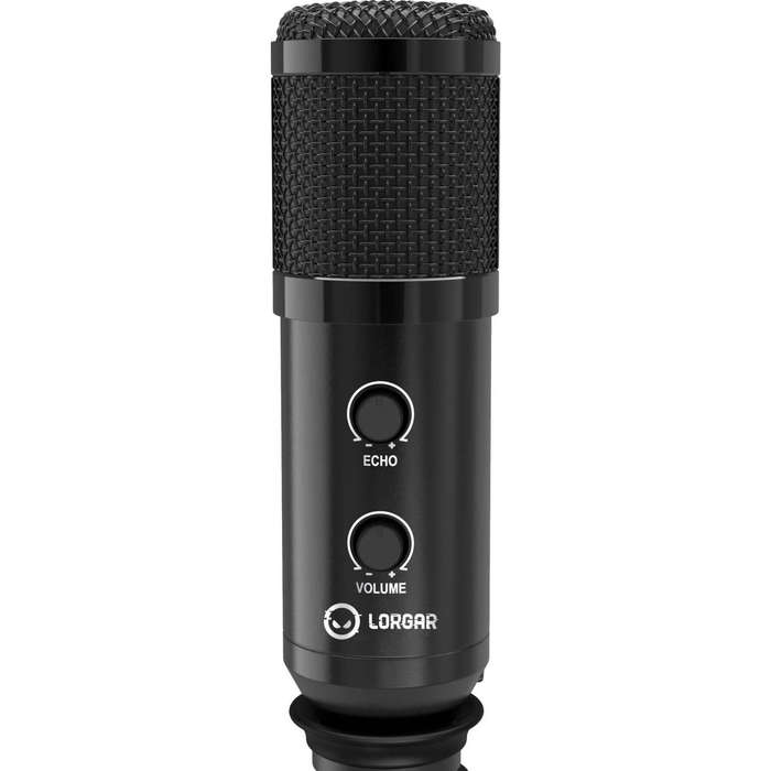 Lorgar Soner 313 USB Condenser Gaming Microphone with Tripod Stand Black LRG-CMT313