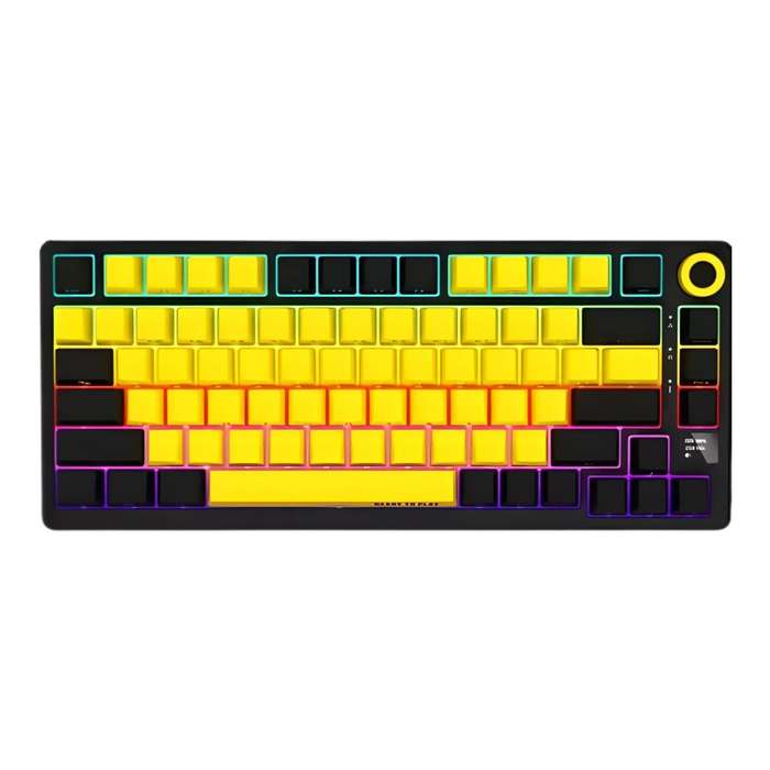 Lorgar KBP7075W Wireless 75 Mechanical Gaming Keyboard Pro Black and Yellow LRG-KBP7075W-YL-US
