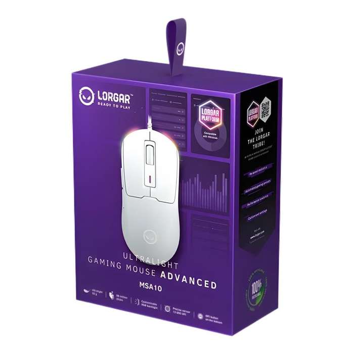 Lorgar MSA10 Ultralight Advanced Wired Gaming Mouse White LRG-MSA10-WH