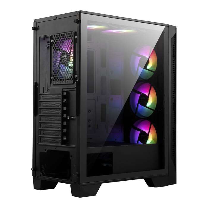 MSI MAG Forge 120A Airflow Static RGB Tempered Glass Steel Mesh ATX Mid-Tower PC Case Black