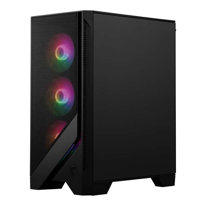 MSI MAG Forge 120A Airflow Static RGB Tempered Glass Steel Mesh ATX Mid-Tower PC Case Black