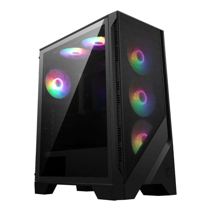MSI MAG Forge 120A Airflow Static RGB Tempered Glass Steel Mesh ATX Mid-Tower PC Case Black
