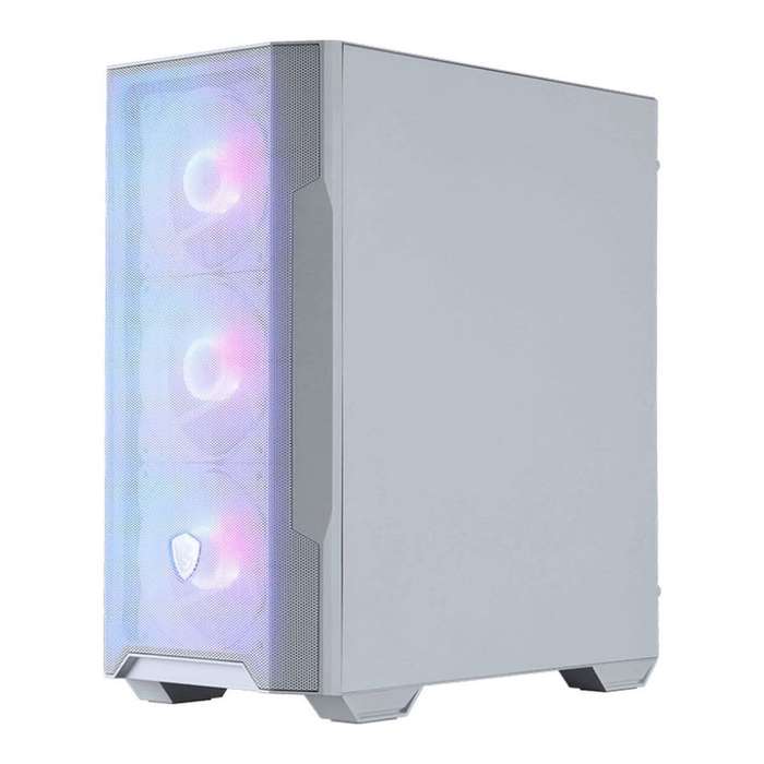 MSI MAG Forge M100R White ARGB Tempered Glass Steel Micro-ATX Mid-Tower PC Case White