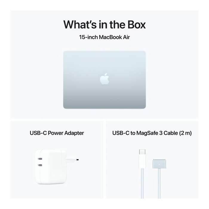 Apple MacBook Air 15.3-inch Retina Laptop - Apple M4 256GB SSD 16GB RAM macOS Sky Blue
