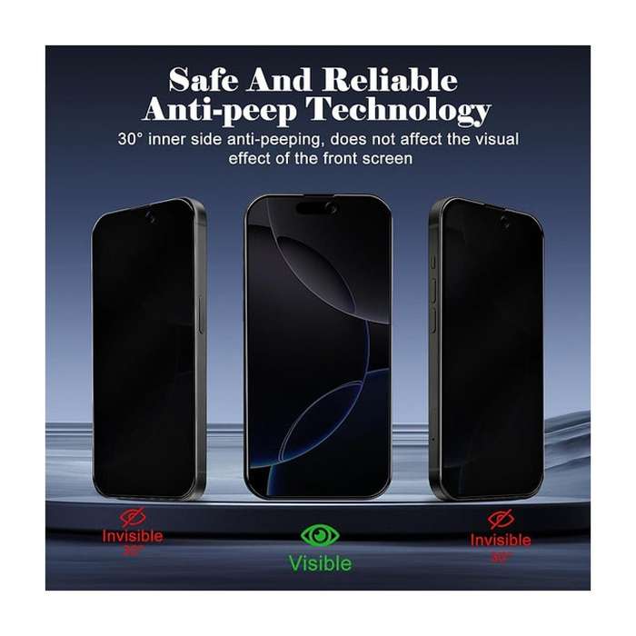 Tuff-Luv 2.5D Tempered Privacy Filter Glass for Apple iPhone 16 Plus Dark MF3672