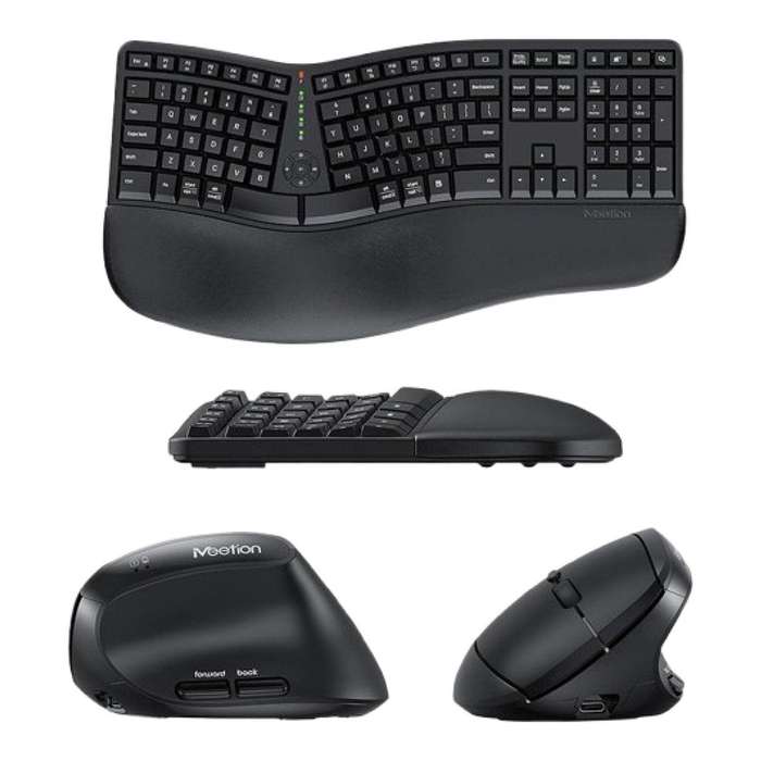 Tuff-Luv Split Arch Ergonomic Wireless Keyboard and Mouse Combo Black MF3860