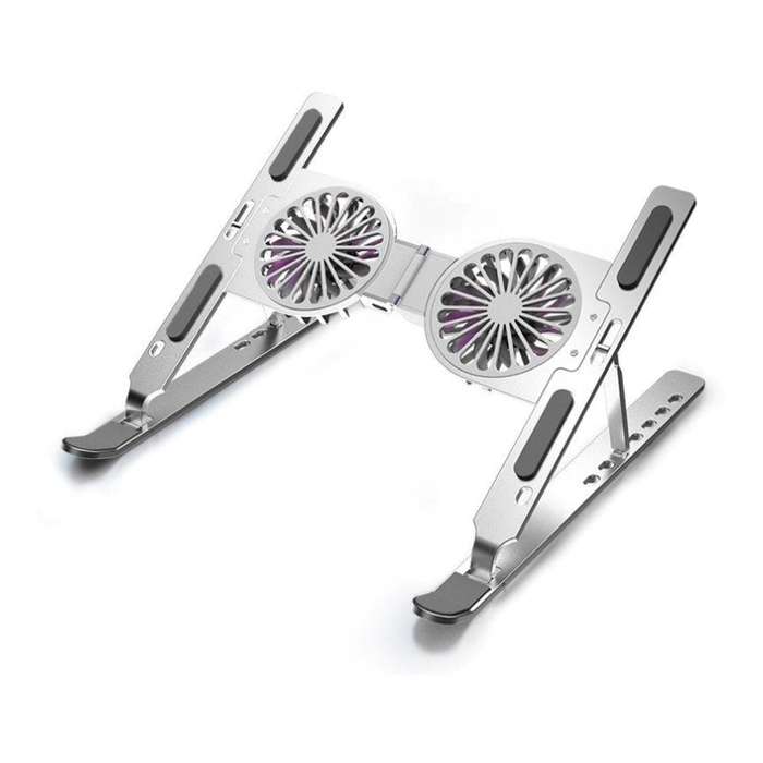 Tuff-Luv Ergonomic Adjustable Aluminum Laptop Stand with Dual Cooling Fans MF3925
