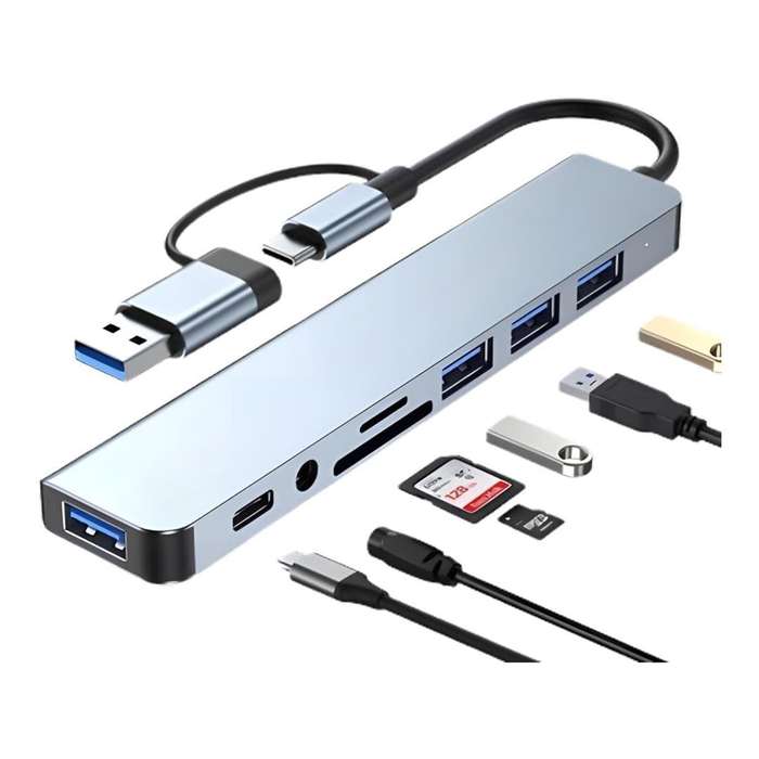 Tuff-Luv 8-in-1 USB-C Hub Multiport Adapter MF3938