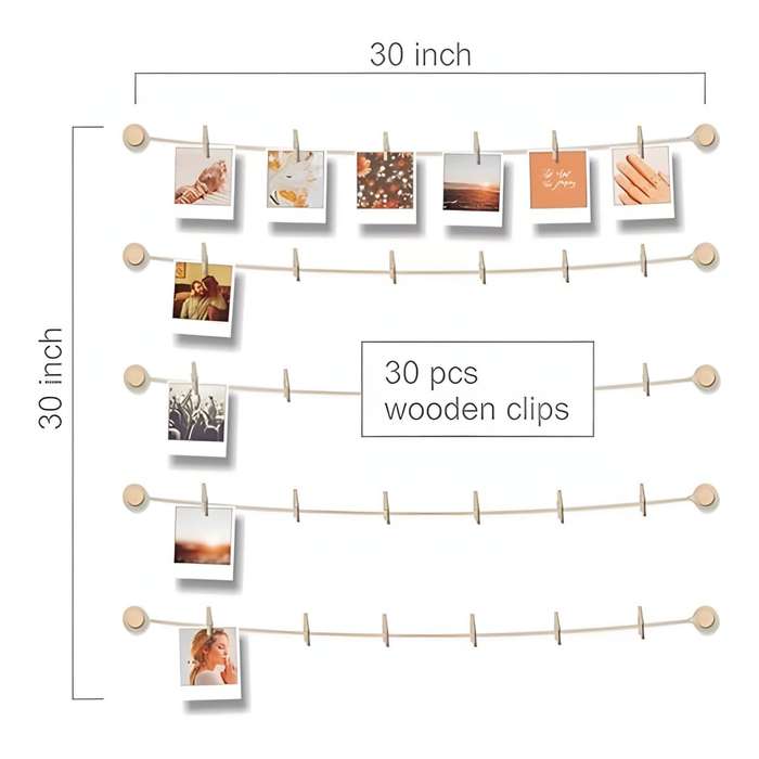 Tuff-Luv Hanging Photo Display for Wall Decor Clips MF4098