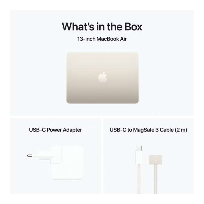 Apple MacBook Air 13.6-inch Retina Laptop - Apple M4 512GB SSD 16GB RAM macOS Starlight