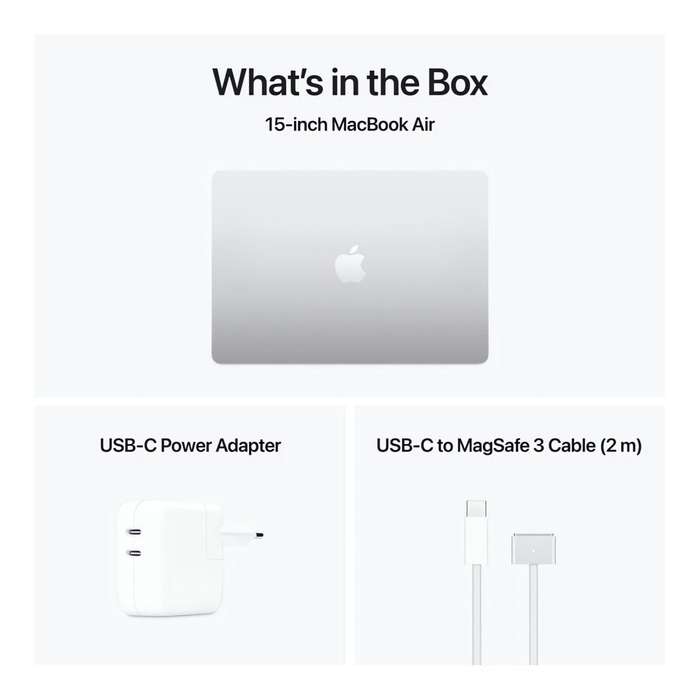 Apple MacBook Air 15.3-inch Retina Laptop - Apple M4 512GB SSD 16GB RAM macOS Silver
