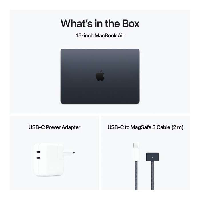Apple MacBook Air 15.3-inch Retina Laptop - Apple M4 512GB SSD 16GB RAM macOS Midnight