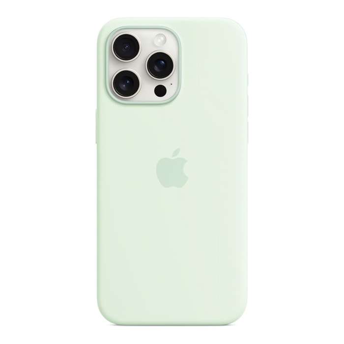 Apple iPhone 15 Pro Max Silicone Soft Mint Case with MagSafe Support