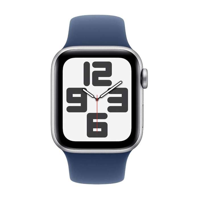 Apple Watch SE GPS 40mm Silver Aluminium Case with Denim Sport Band S/M MXEC3QA/A