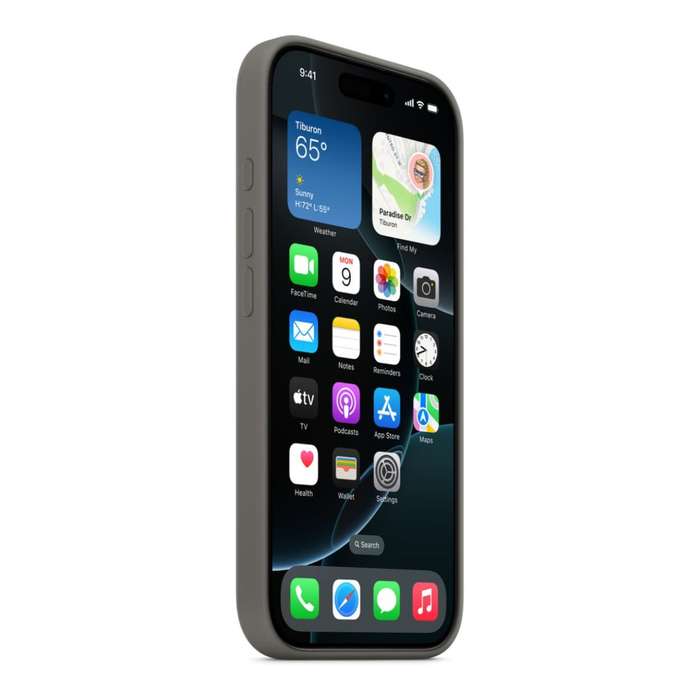 Apple iPhone 16 Pro Stone Grey Silicone Case with MagSafe Support