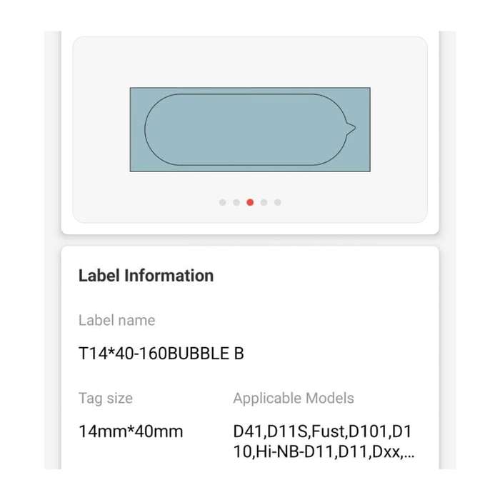 Niimbot NB135 14x40mm Bubble B Design Labels - 160 per Roll