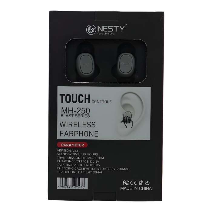 Nesty Blast Series MH 250 True Bluetooth Wireless Earphones Black NTMH250BLK