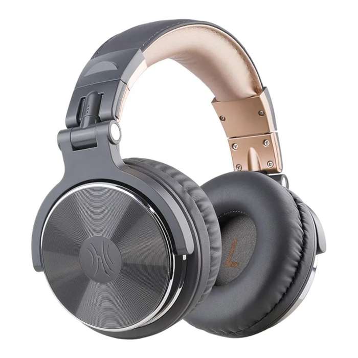 Oneodio Pro 10 Professional Wired Over Ear DJ and Studio Monitoring Headphones - Grey Gold