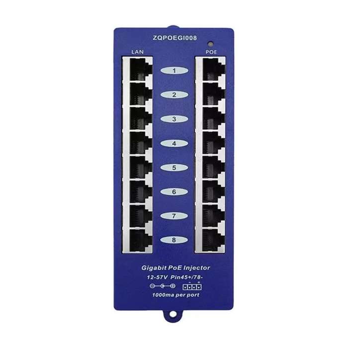 Scoop 8-port Gigabit Passive PoE Injector POE-8G