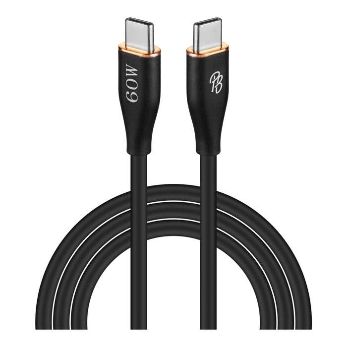 Pro Bass FlexiCord Series 60W Type-C to Type-C 2m Charging Cable PR-20019-BK